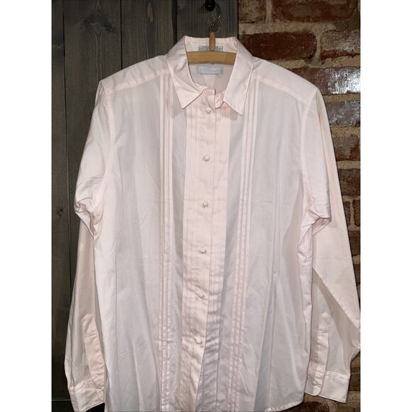 Jason Prescott Vintage Women’s Pink Tux Button Down 100% Cotton Size 14 - Picture 2 of 8